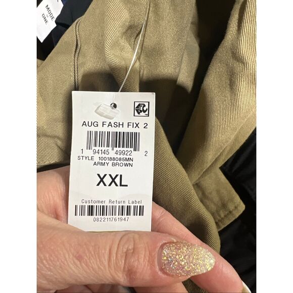 Mode of One NWT Relaxed Fit Utility Shirt Jacket Army Brown - Picture 4 of 4